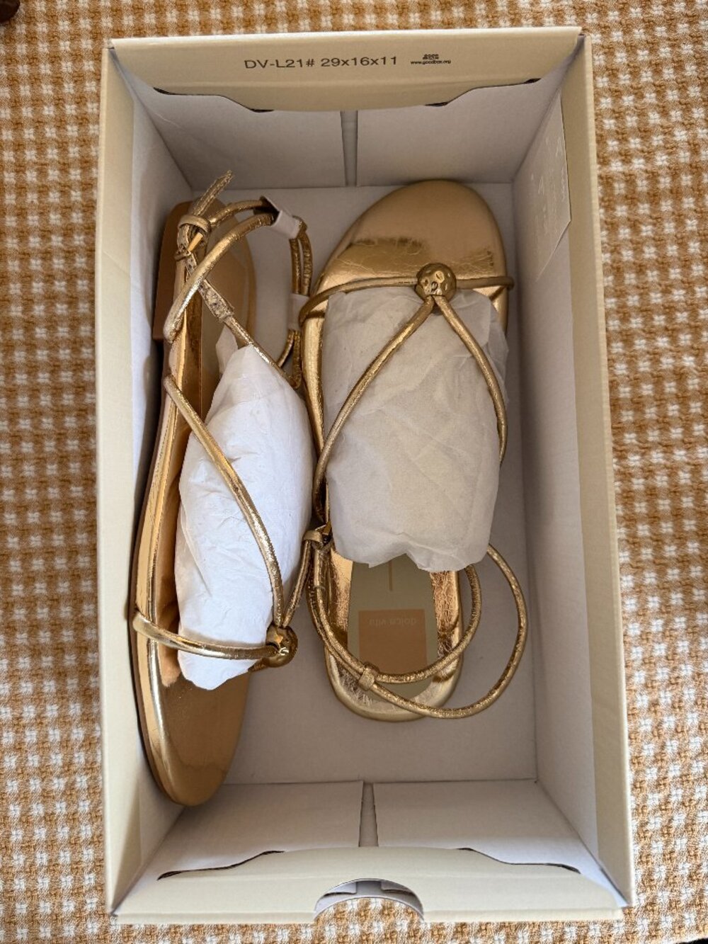 NIB Dolce Vita Kenley Gold Sandals, sz 7